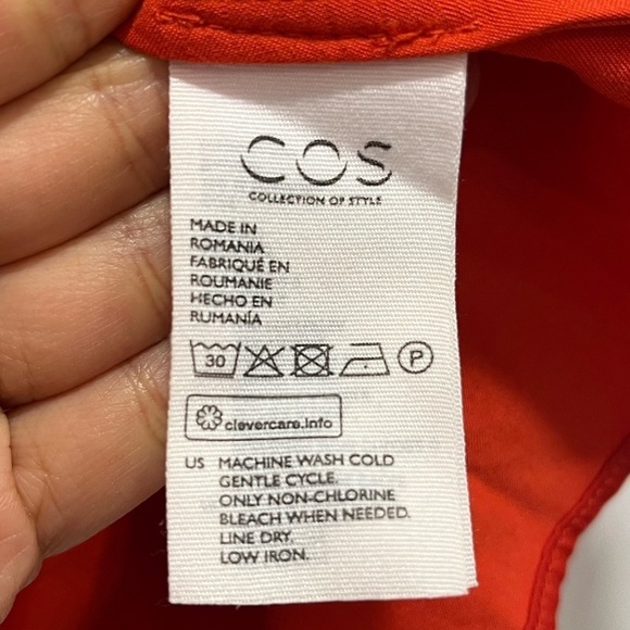 COS Red Orange Silky Cami Top- Size 2 - Picture 6 of 11